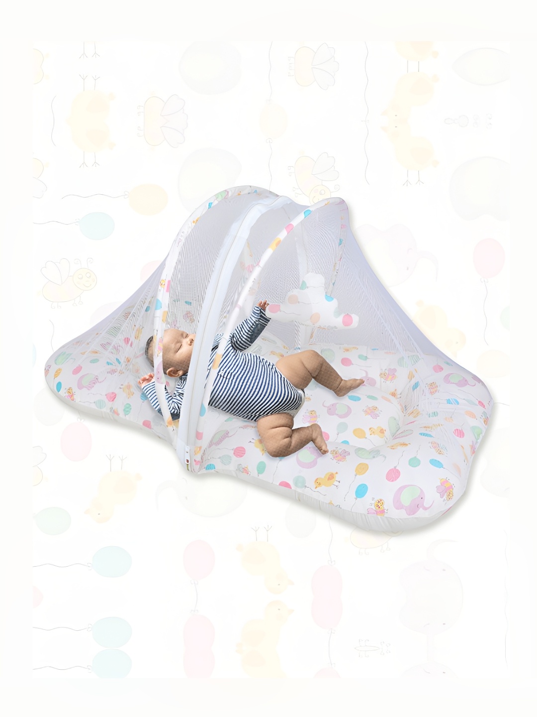 

Polka Tots White & Yellow Tent Mosquito Net