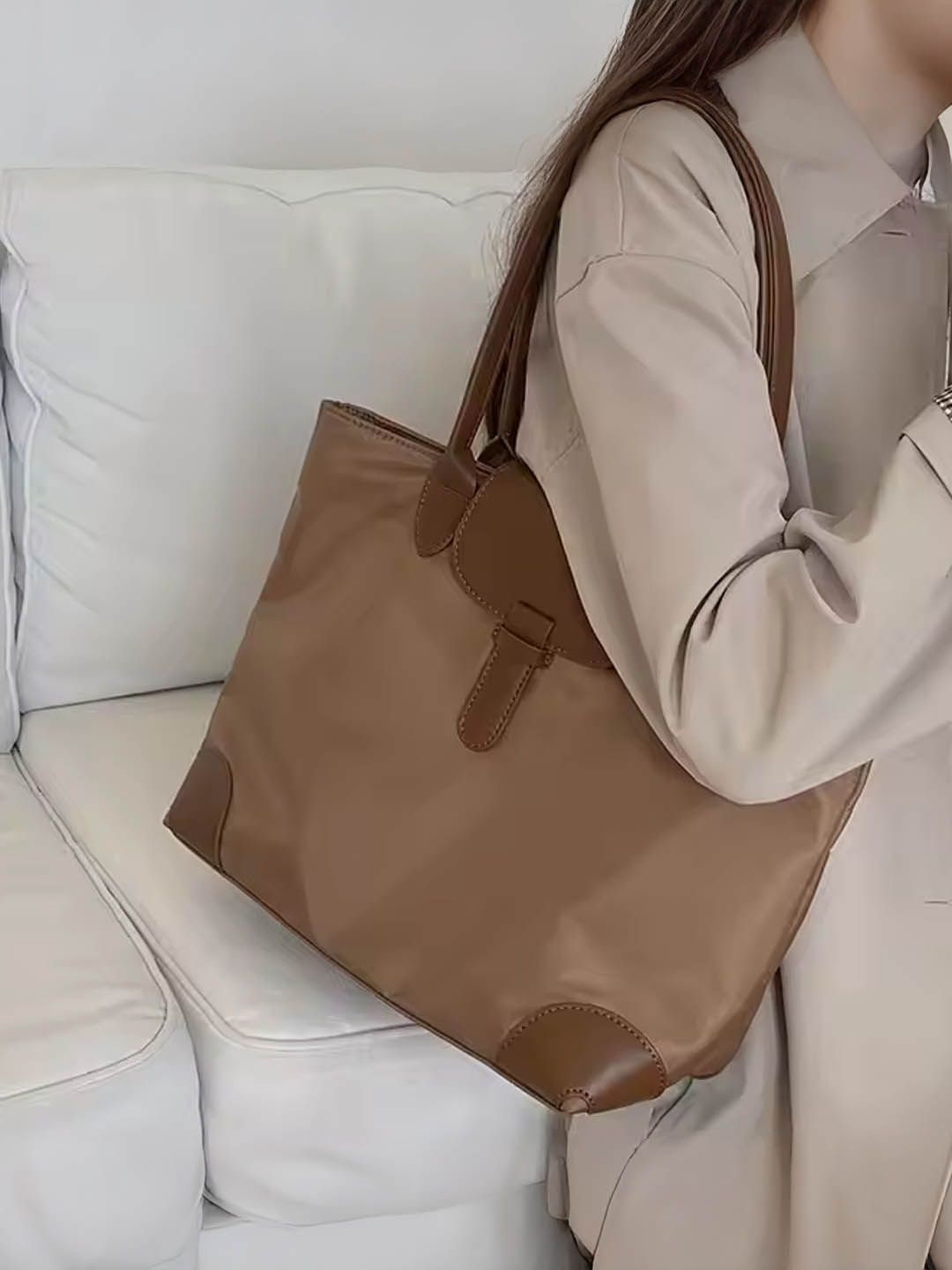 

StyleCast Structured Hobo Bag with Bow Detail, Brown