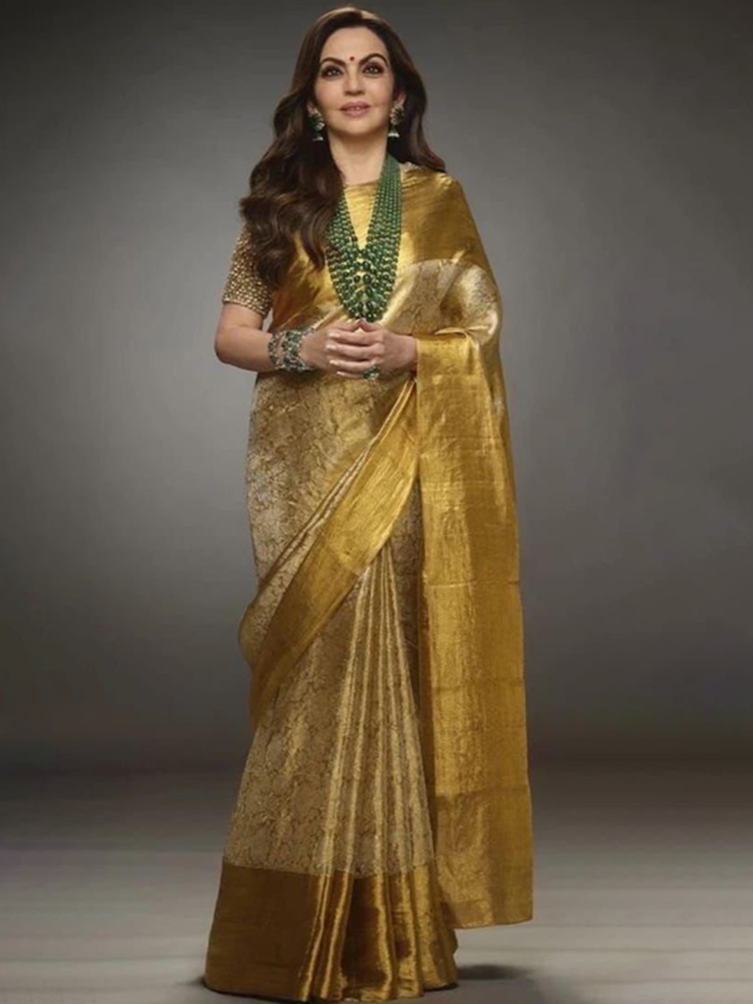 

sareyavella Ethnic Motifs Zari Banarasi Saree, Mustard
