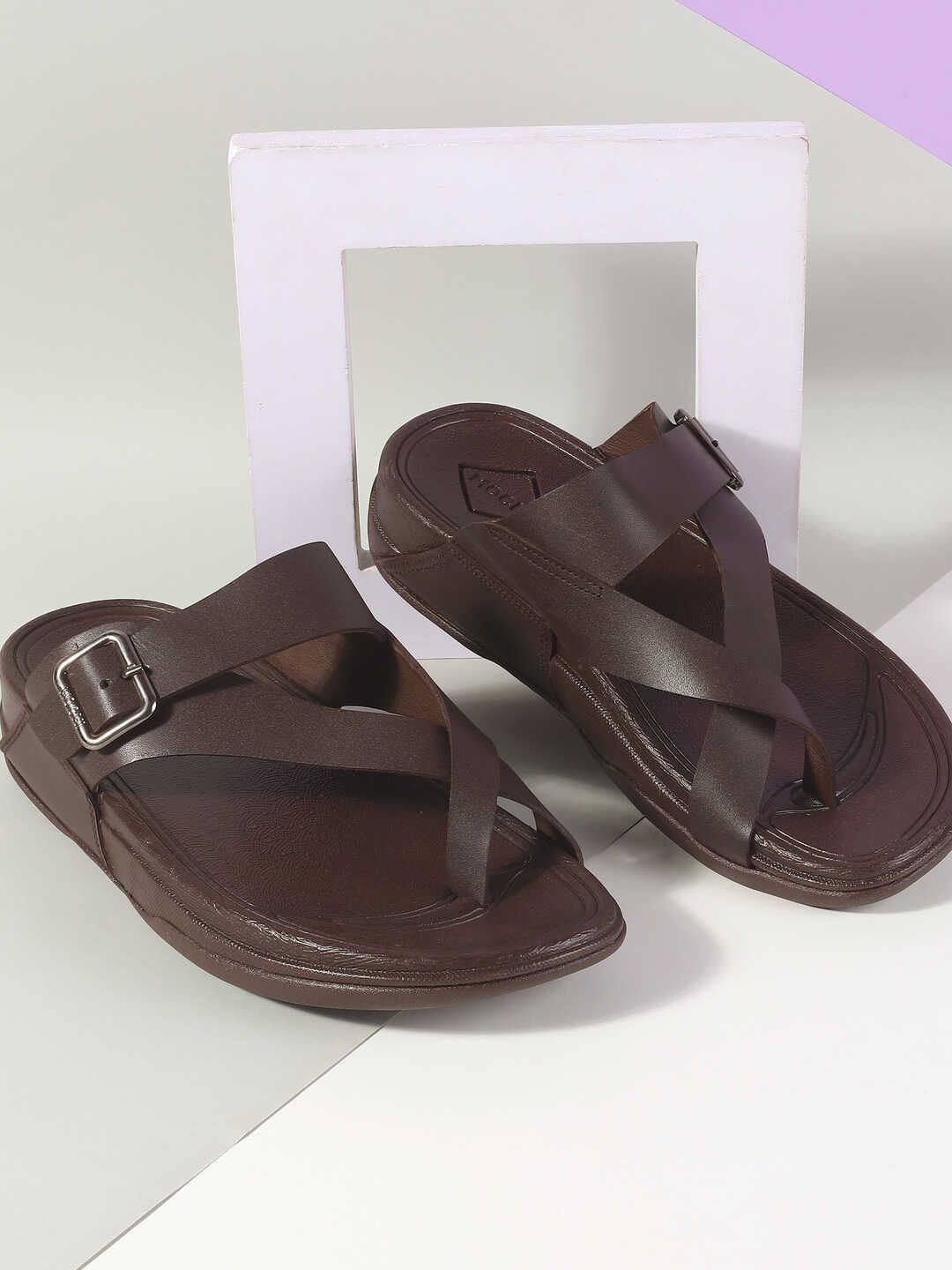 

Mochi Men Leather Comfort Sandals, Brown