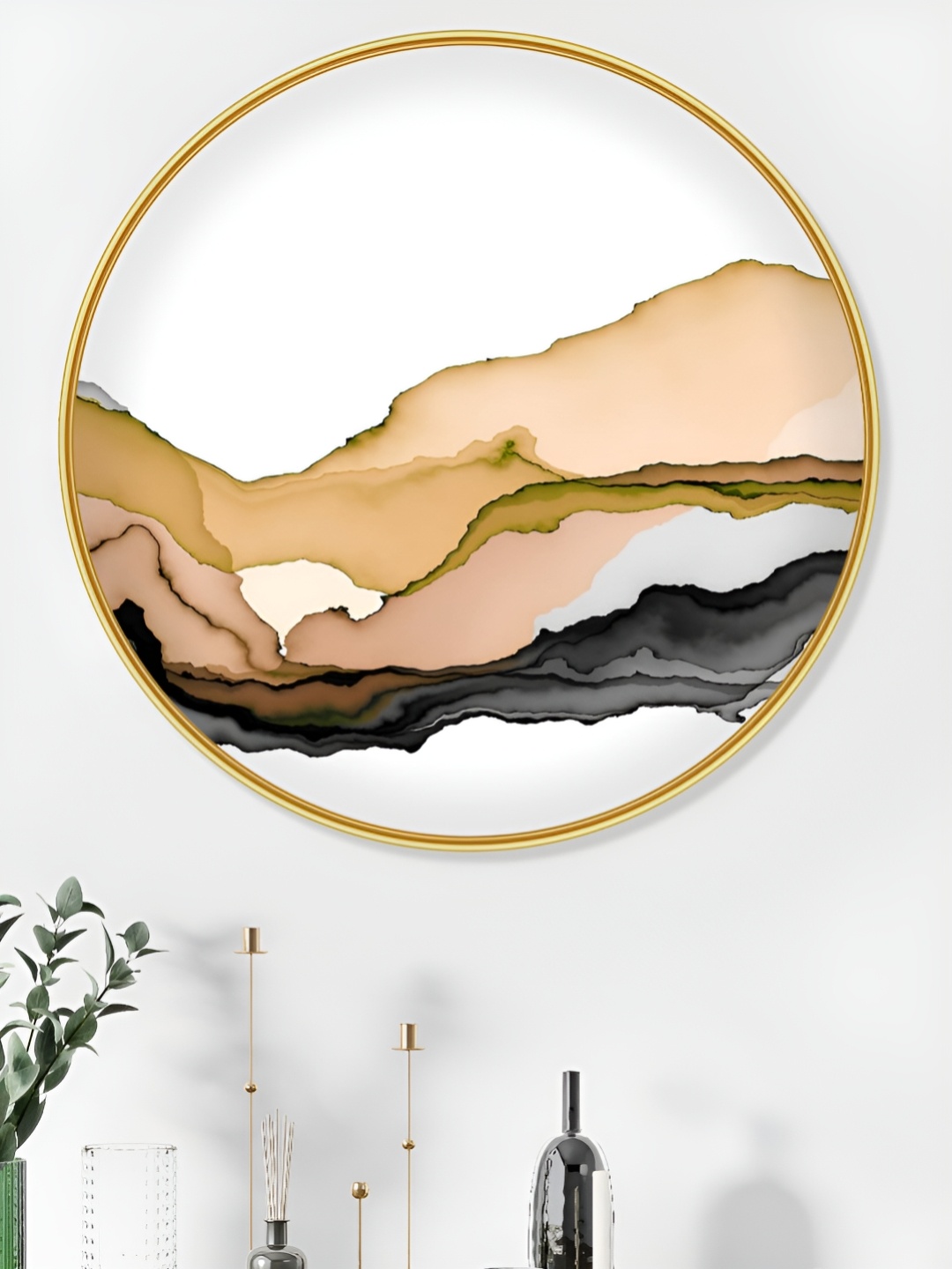 

SAF White & Gold-Toned Abstract Synthetic Wood Wall Paintings