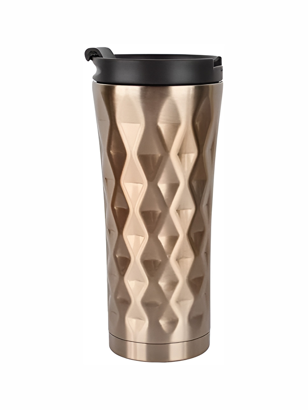 

We3 Gold-Toned Textured Stainless Steel Glossy Dishwasher and Microwave Safe Cup 500ml