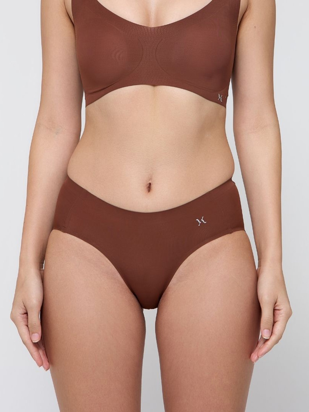 

Krvvy Women Anti-Odour Mid-Rise Hipster Briefs, Coffee brown