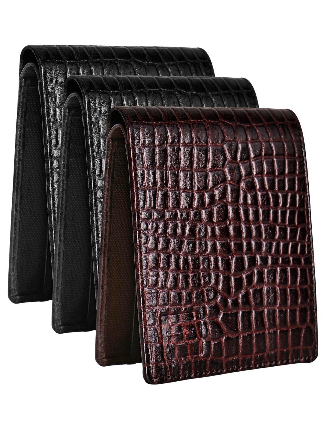 

Hayes London Men Wallets Pack of 3 Genuine Leather with RFID Blocking Combo, Brown