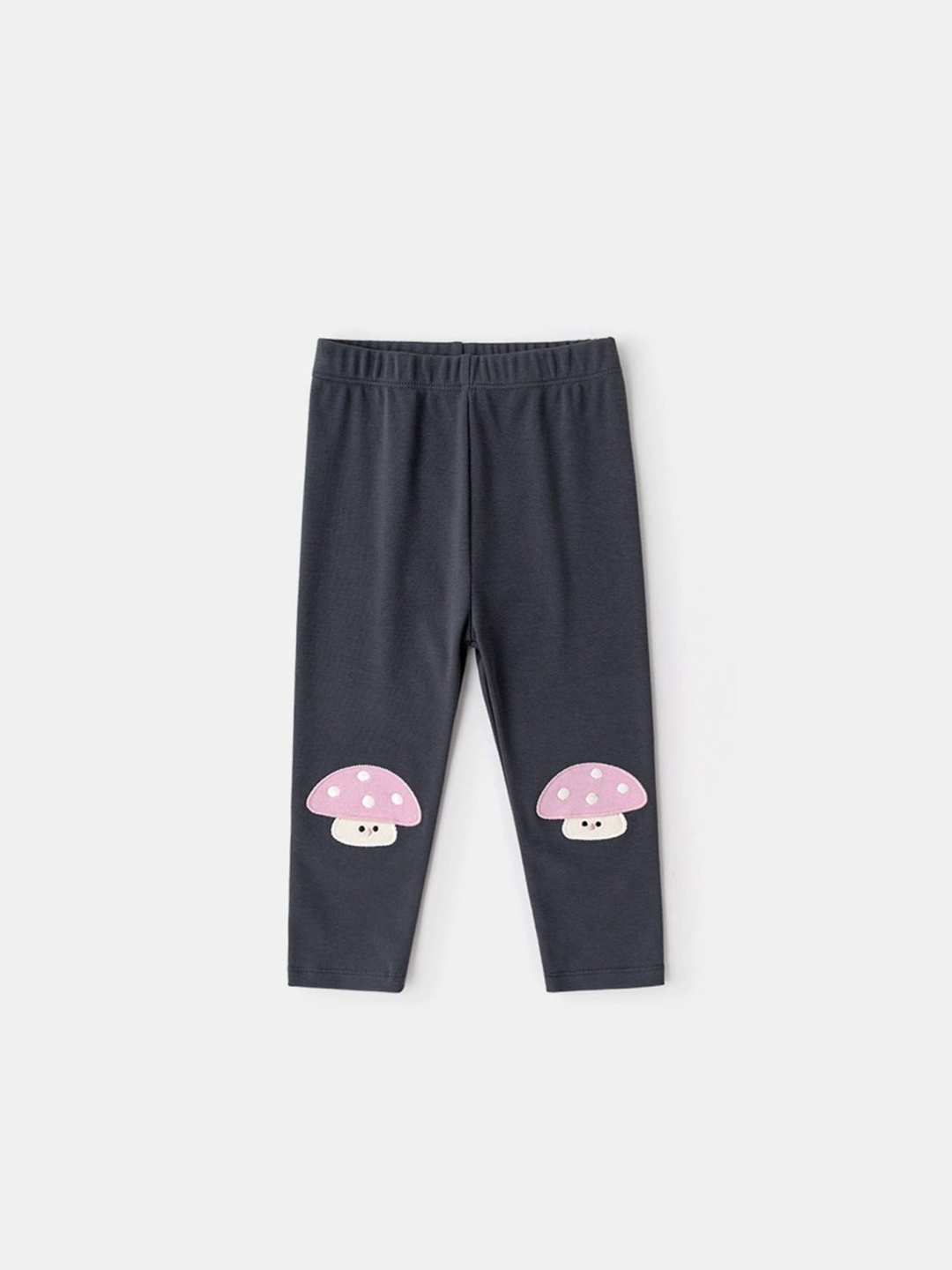 

LULU & SKY Girls Patchwork Detail Ankle-Length Leggings, Grey