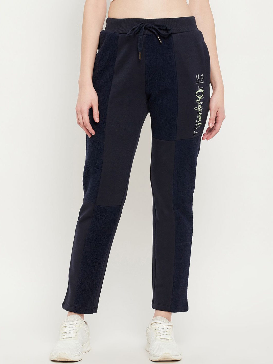 

MADAME M SECRET Women Mid Rise Track Pants, Navy blue