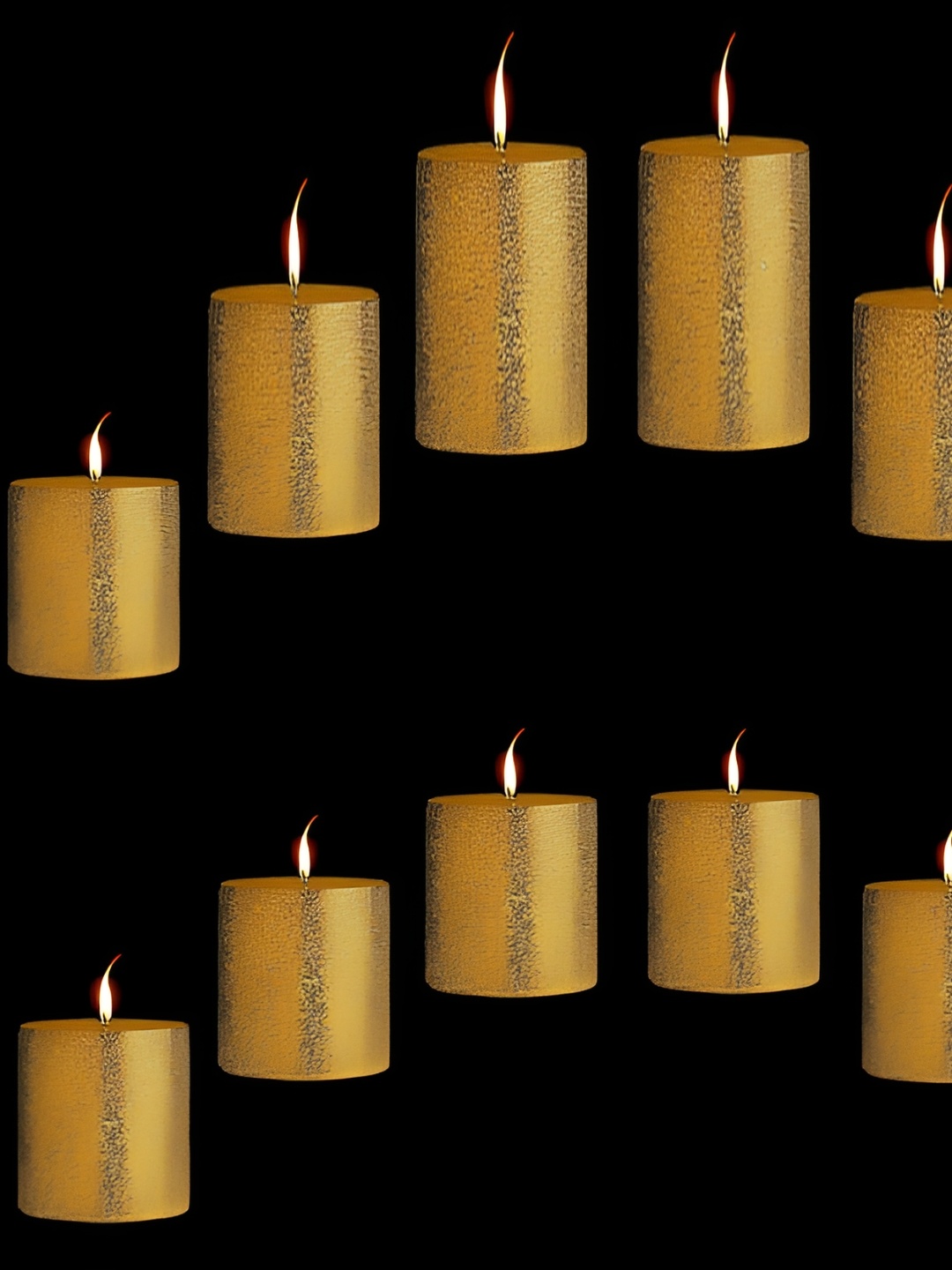 

atorakushon Golden 12 Pieces Scented Round Pillar Candle, Gold