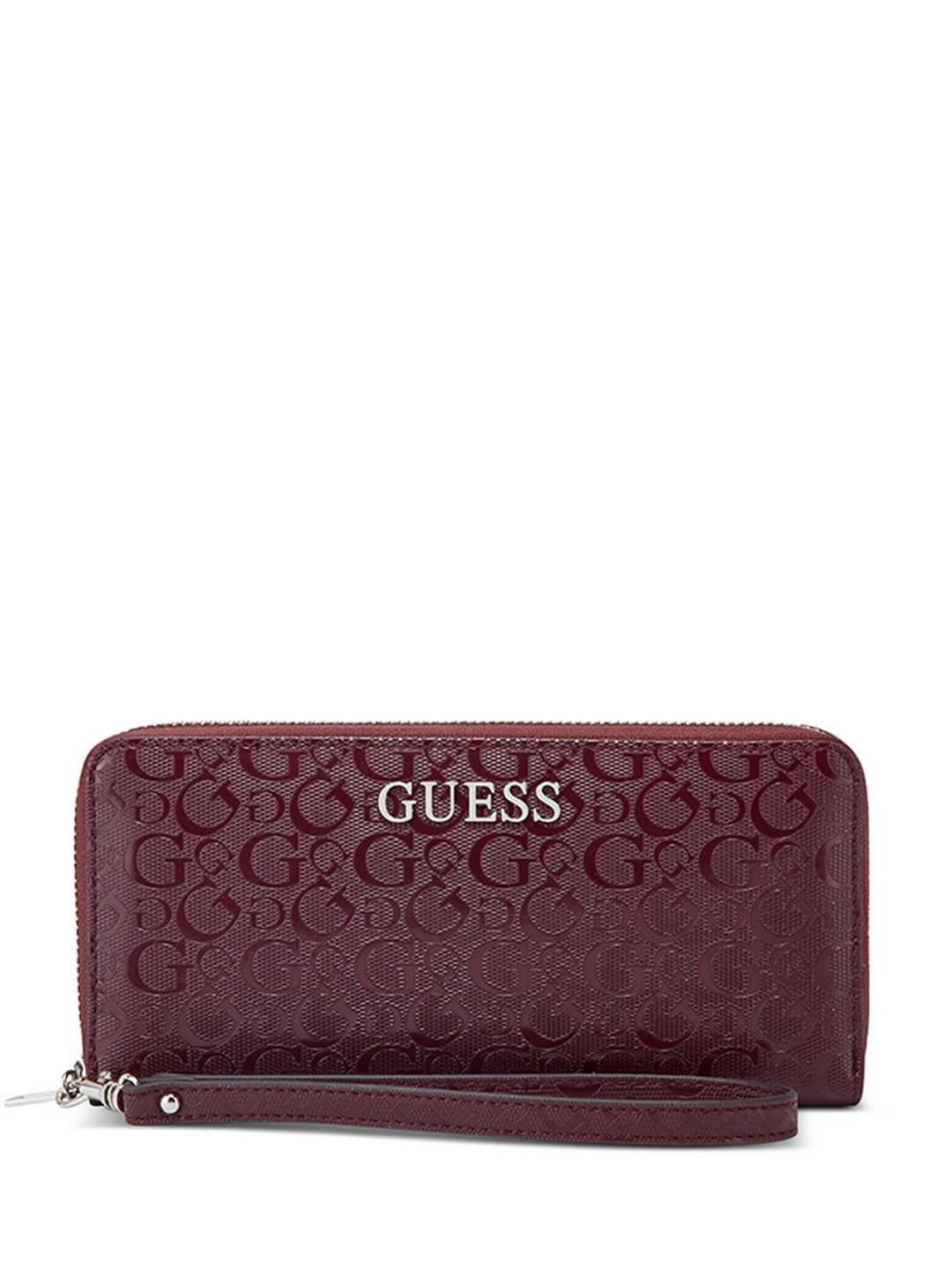 

GUESS Women Brand Logo Printed Zip Around Wallet, Red