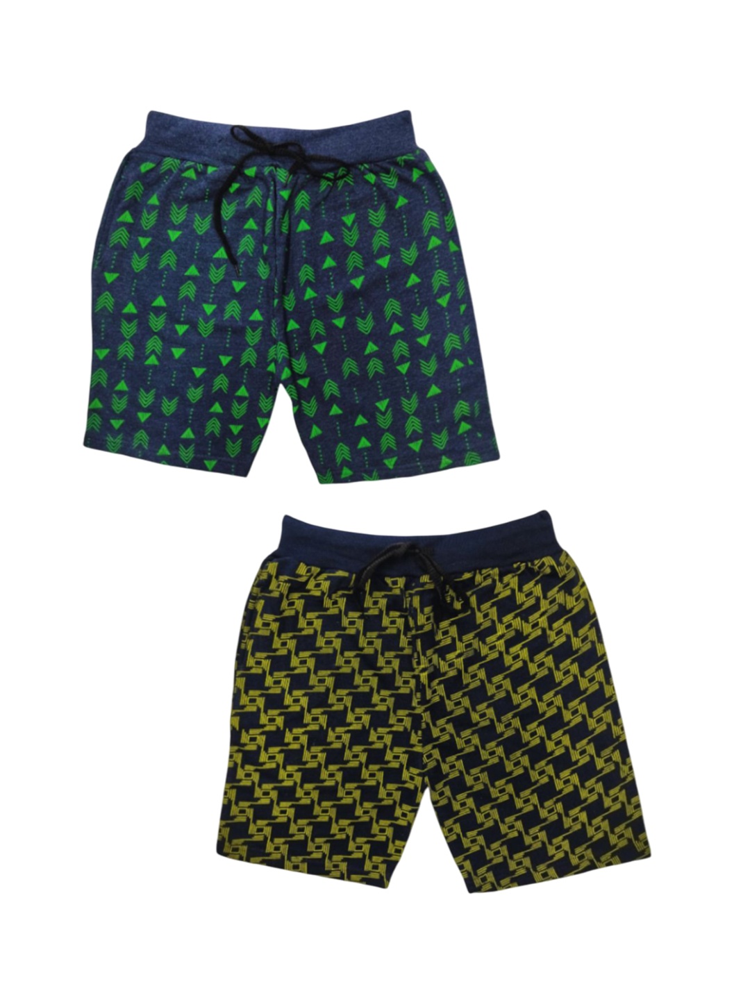 

Seyor Boys Pack Of 2 Printed Relaxed Fit Cotton Shorts, Green