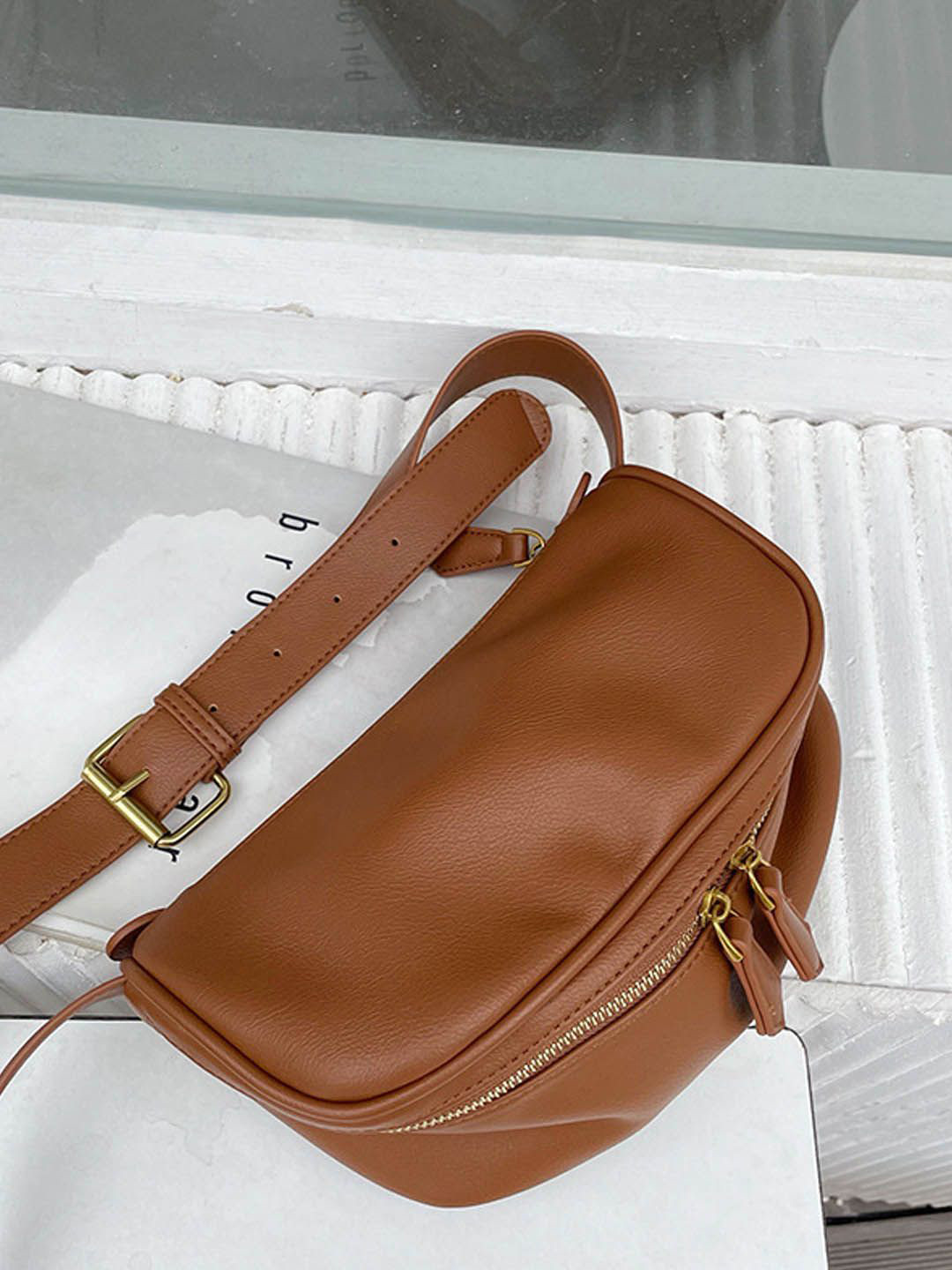 

StyleCast Striped Bucket Hobo Bag with Tasselled, Brown