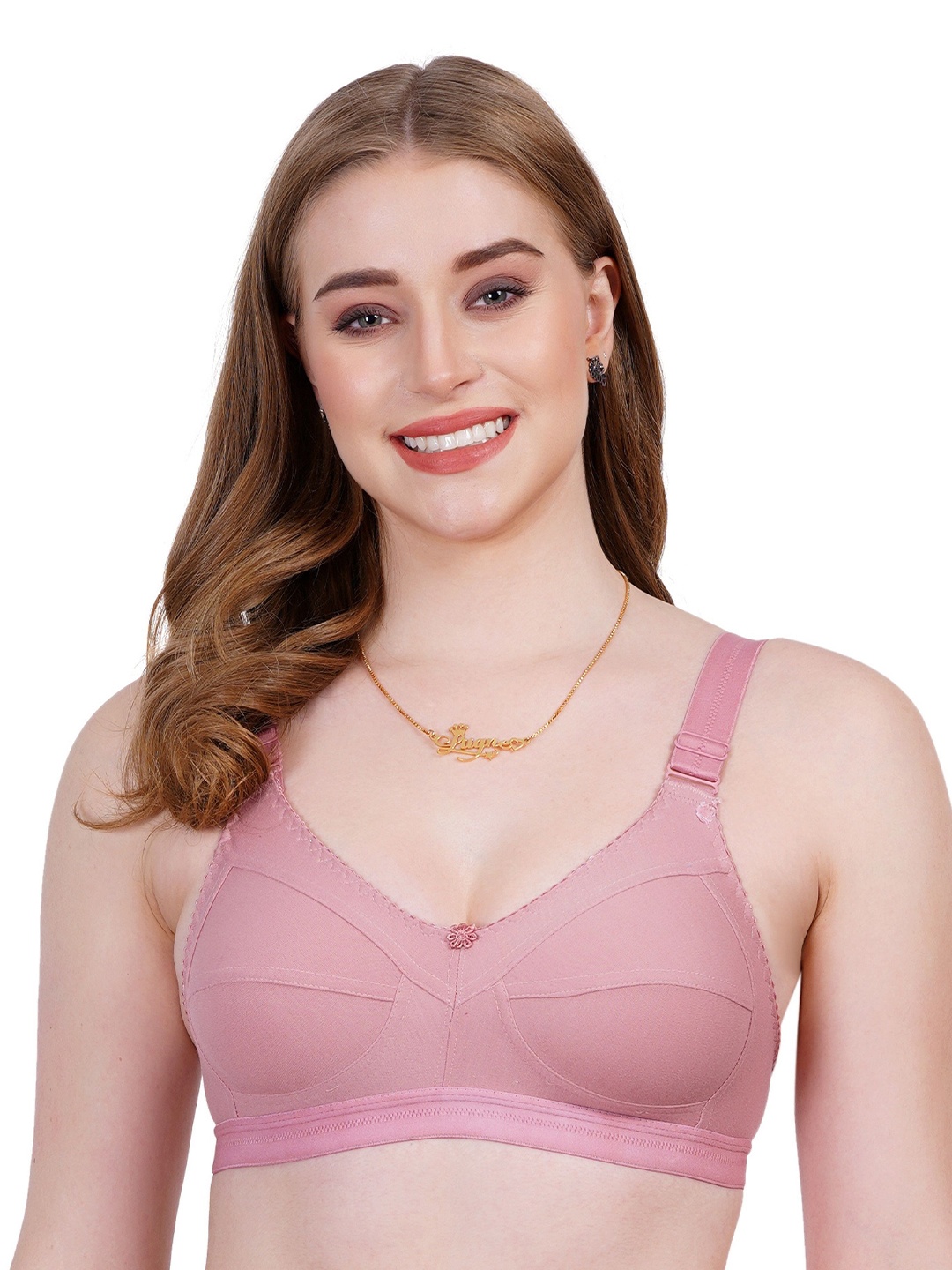 

Liigne Women All Day Comfort Non Padded Cotton T-shirt Bra, Pink