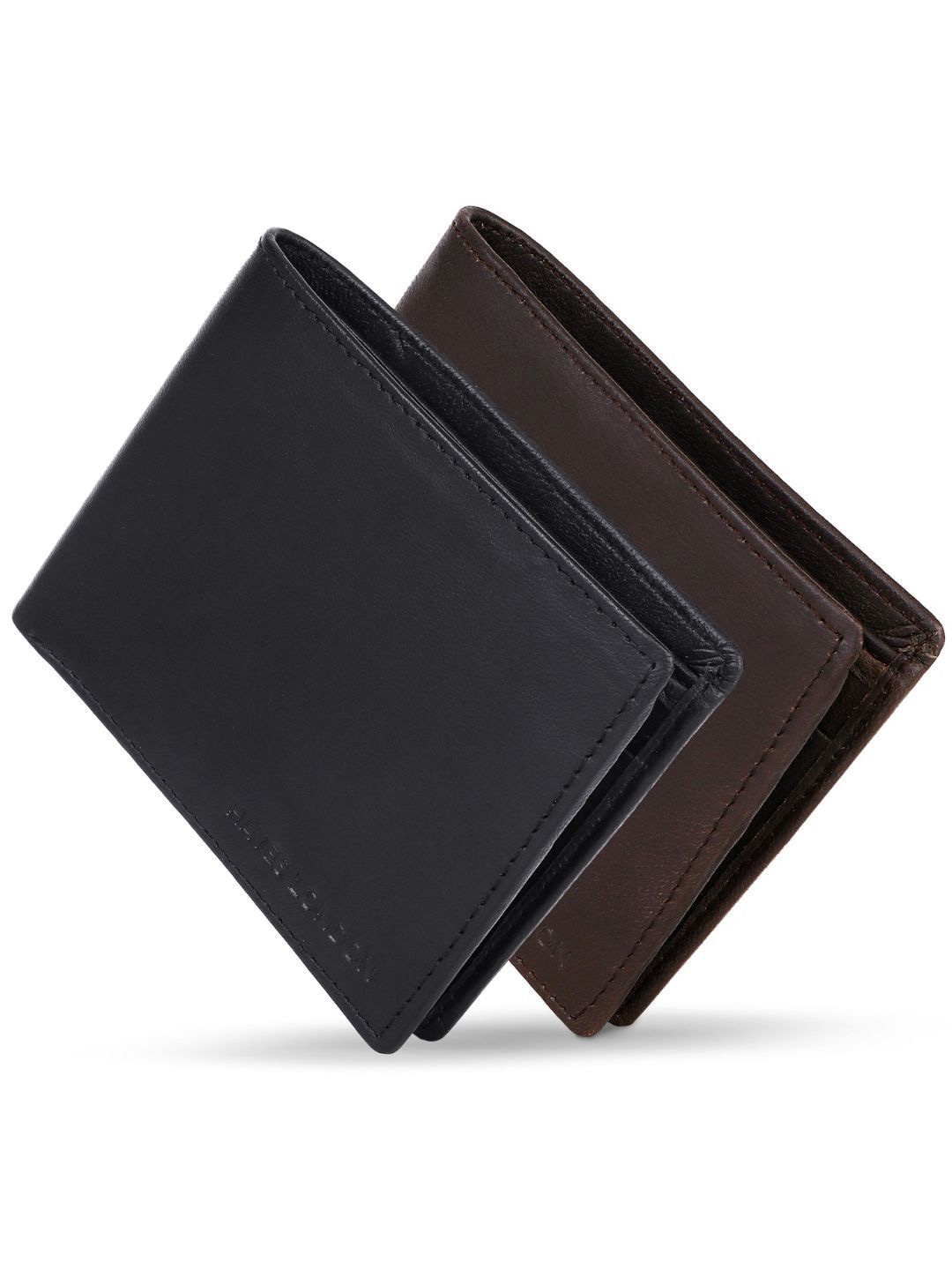 

Hayes London Men Wallets Pack of 2 Genuine Leather with RFID Blocking Combo, Brown