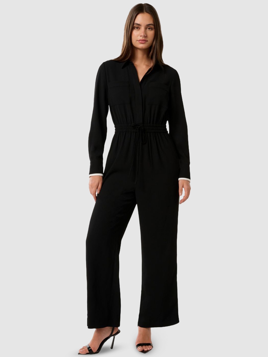 

Forever New Women V-Neck Basic Jumpsuit, Black