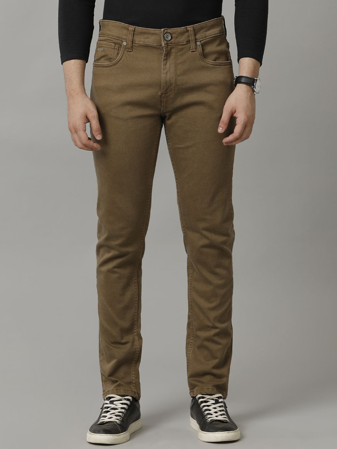 

Voi Jeans Men Track Skinny Fit Stretchable Jeans, Khaki
