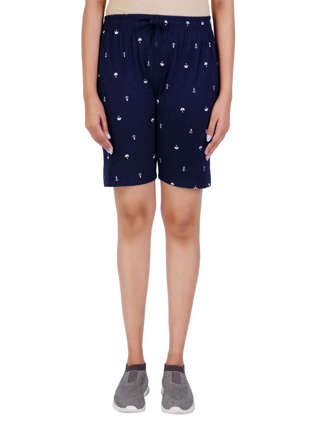 

GUIDE Women Printed Shorts, Navy blue