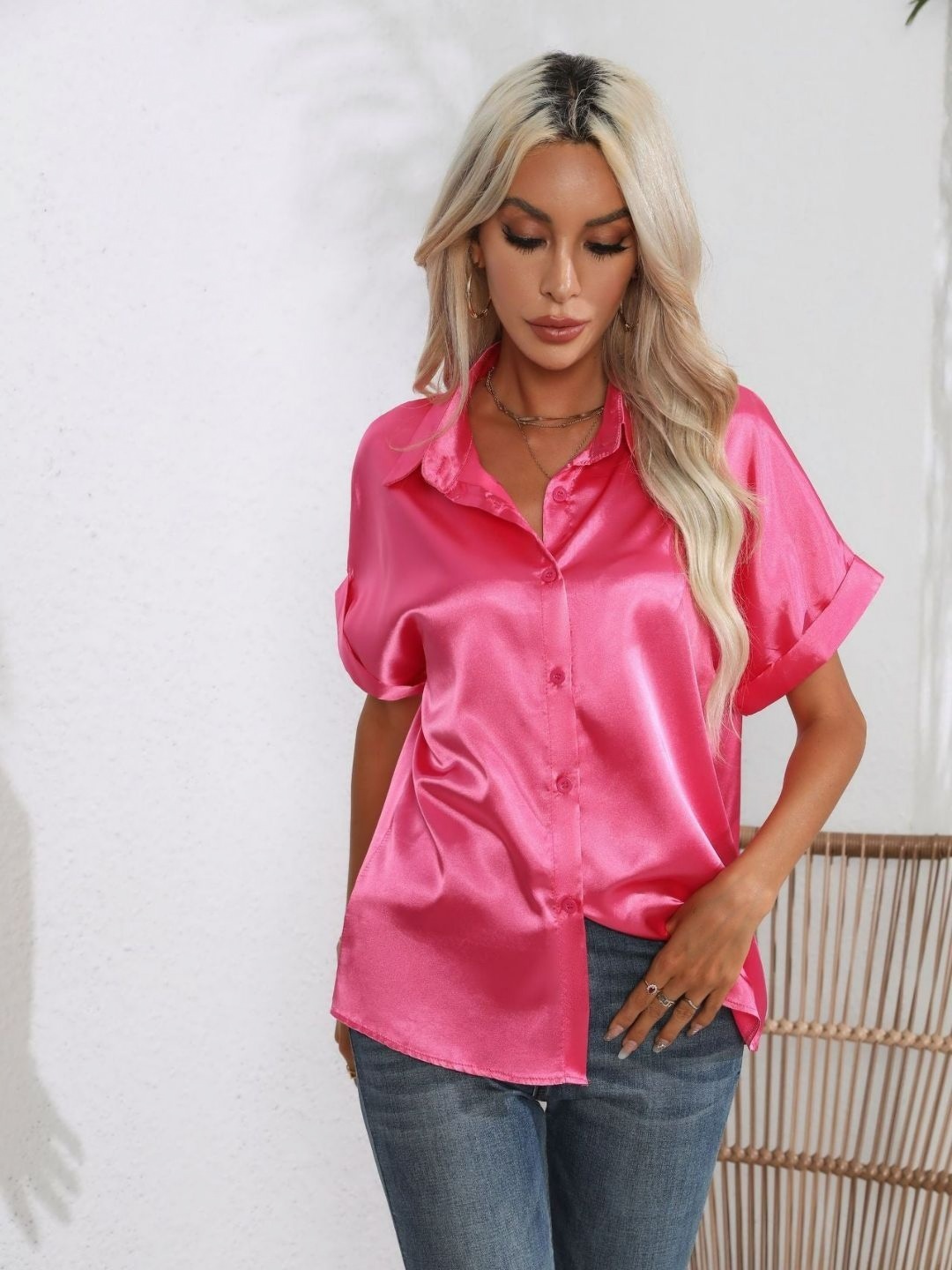 

Oh Rare Women Striped Pockets T-shirt, Rose