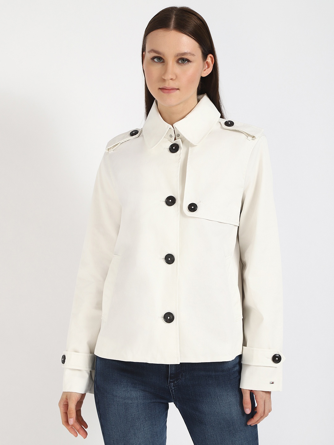 

Tommy Hilfiger Women Tailored Jacket with Patchwork, White