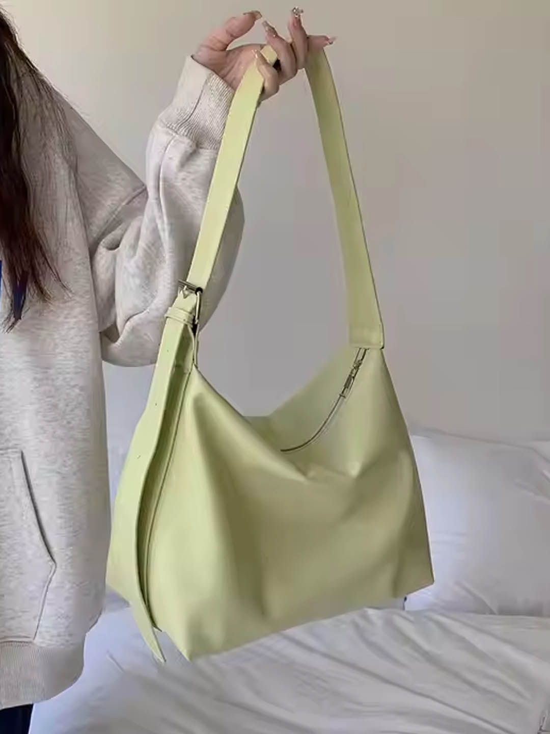 

StyleCast Bucket Hobo Bag with Fringed, Green