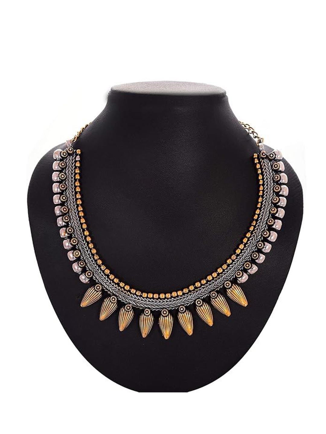 

Kezlin German Silver-Plated Statement Oxidized Necklace