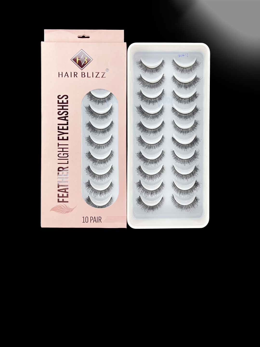 

Hairblizz Set of 10 Jolly Feather Light Eyelashes, Black