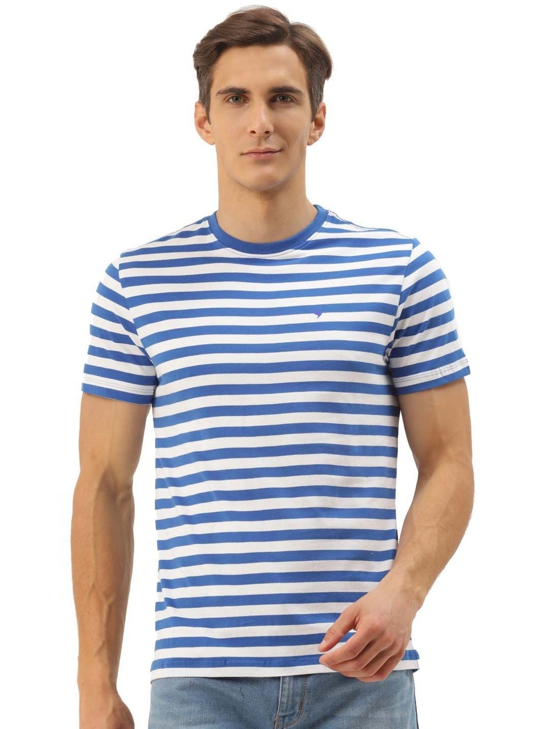 

AMSWAN Men Striped Pockets T-shirt, Multi