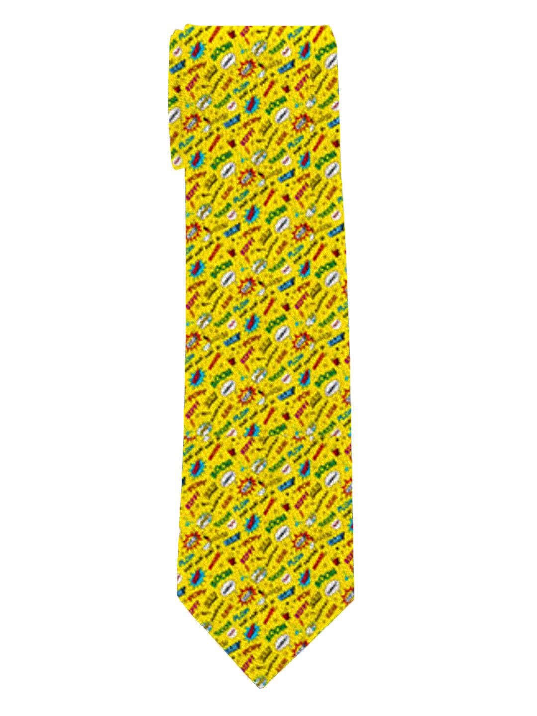 

Blacksmith Men Printed Satin Broad Tie, Yellow