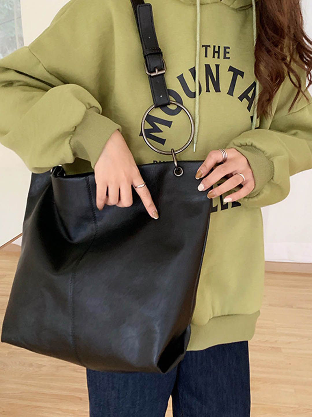 

StyleCast Structured Hobo Bag with Bow Detail, Black