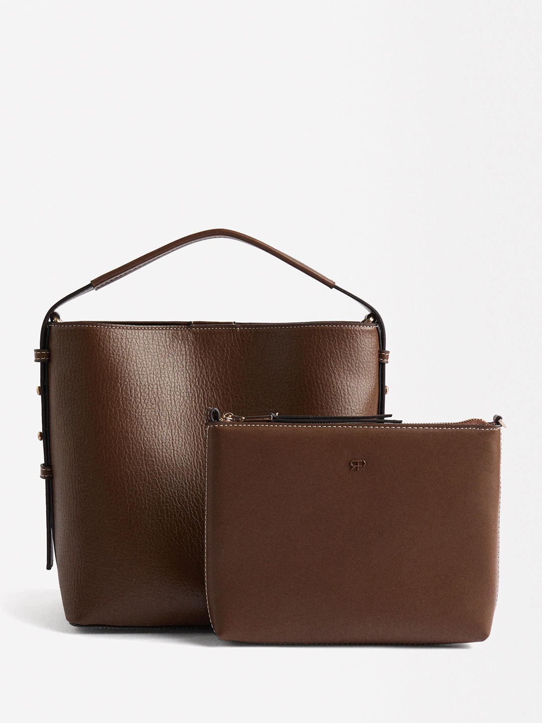 

PARFOIS Textured Structured Handheld Bag, Brown