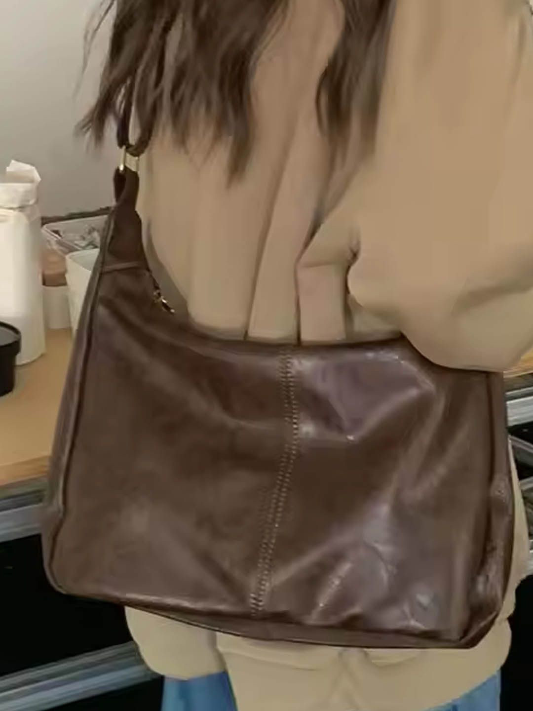 

StyleCast Shopper Handheld Bag with Tasselled, Brown