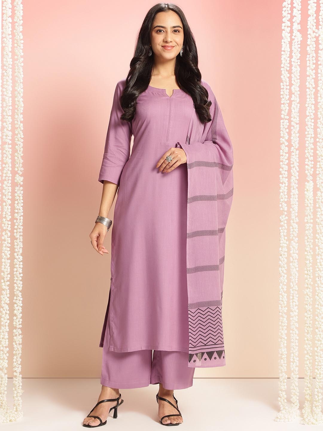 

Anni Designer Women Regular Kurta with Palazzos & With Dupatta, Purple