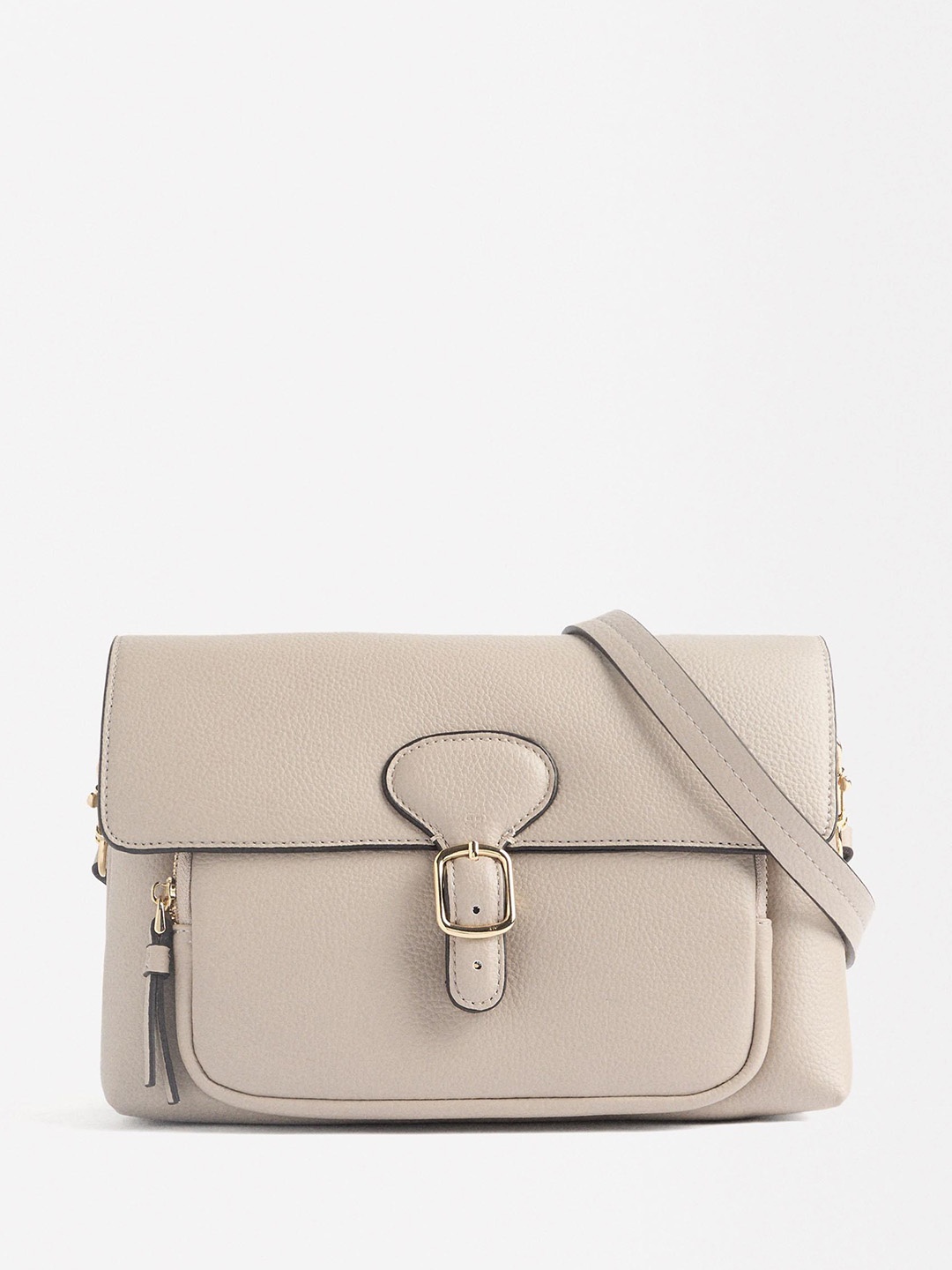 

PARFOIS Textured Structured Sling Bag, Beige