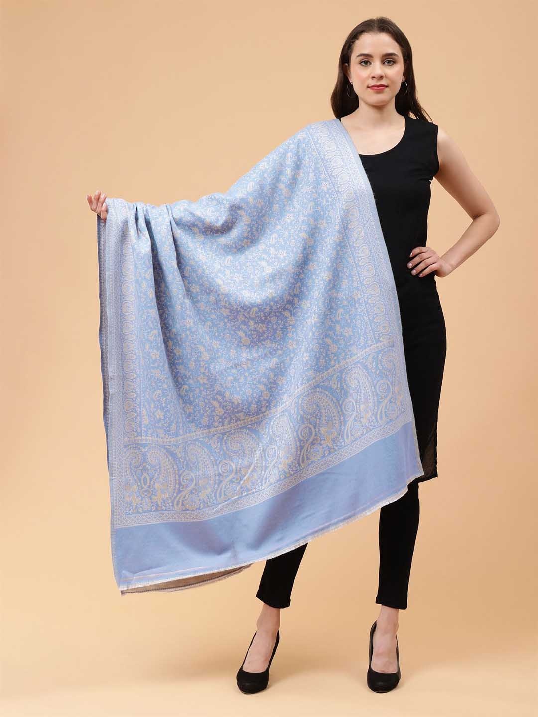 

Moda Chales Paisley Woven Design Shawl, Blue