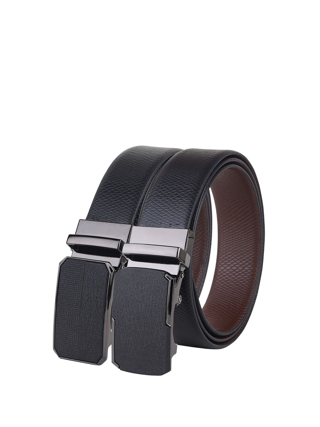 

Hayes London Men Pack of 2 Leather Reversible Formal Belts, Black