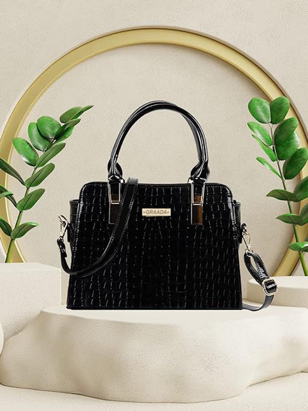 

GRAADA Structured Satchel, Black