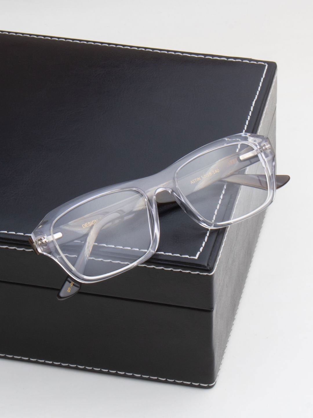 

Ted Smith Unisex Colourblocked Wayfarer Premium Acetate Frames, Transparent