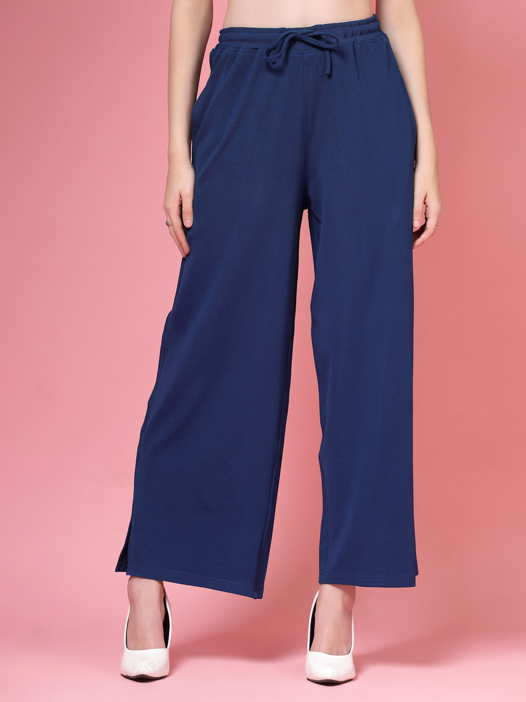 

PAUSE SPORT Women Original Flared Wrinkle Free Trousers, Blue