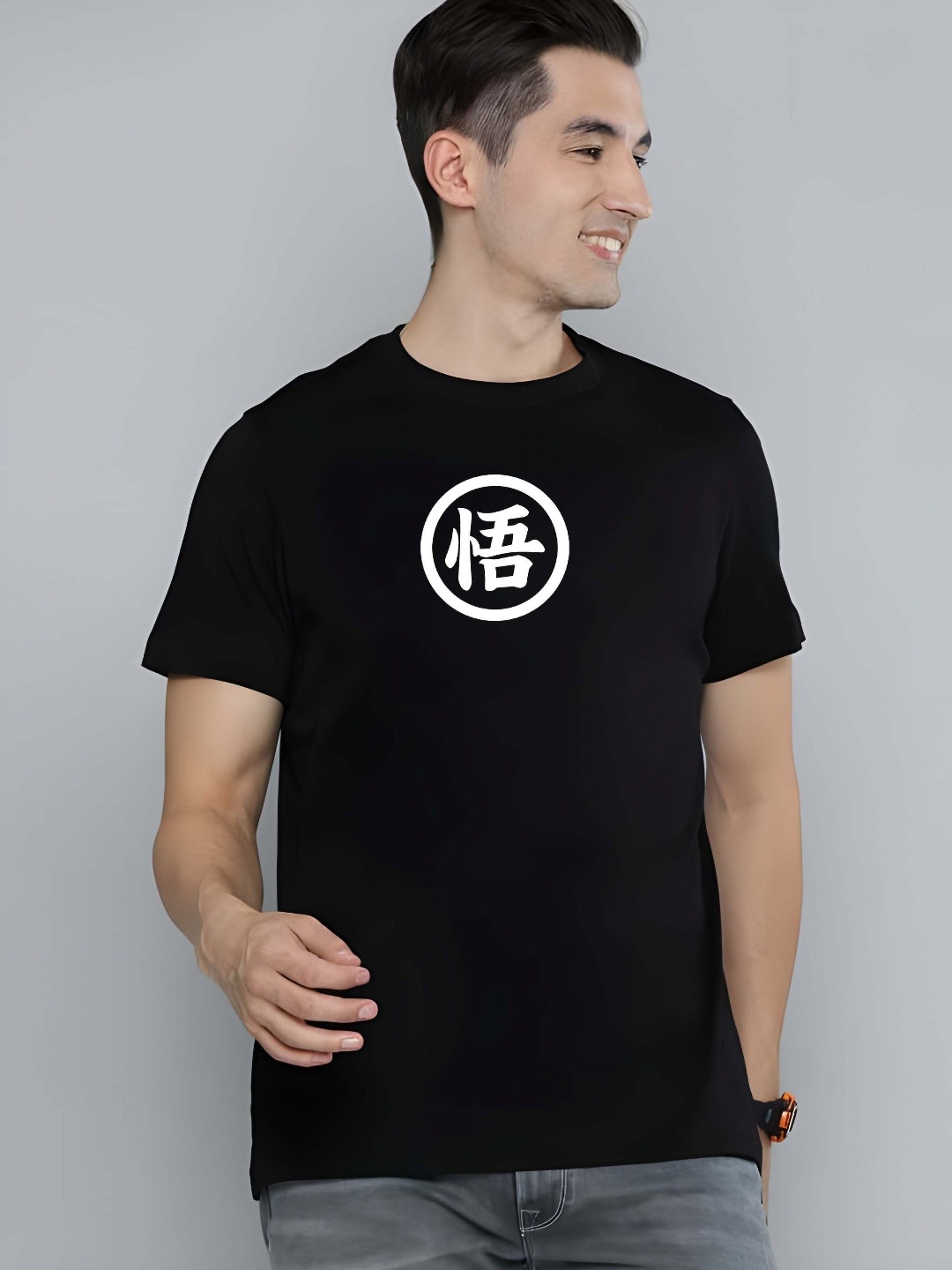 

Moda Rapido Men Dragon Ball Z Graphic Printed Round Neck Cotton T-shirt, Black