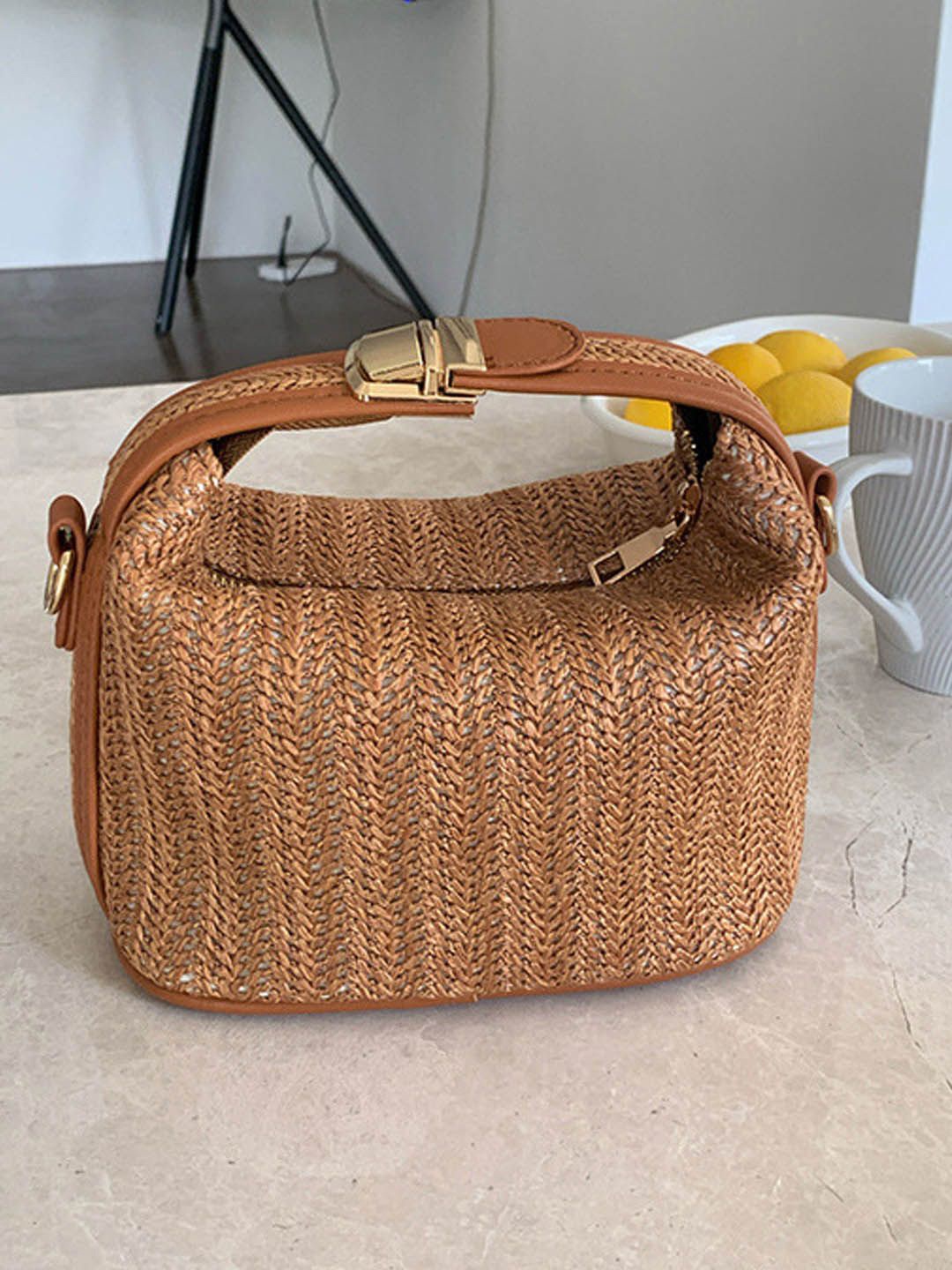 

StyleCast Bowling Handheld Bag with Cut Work, Brown