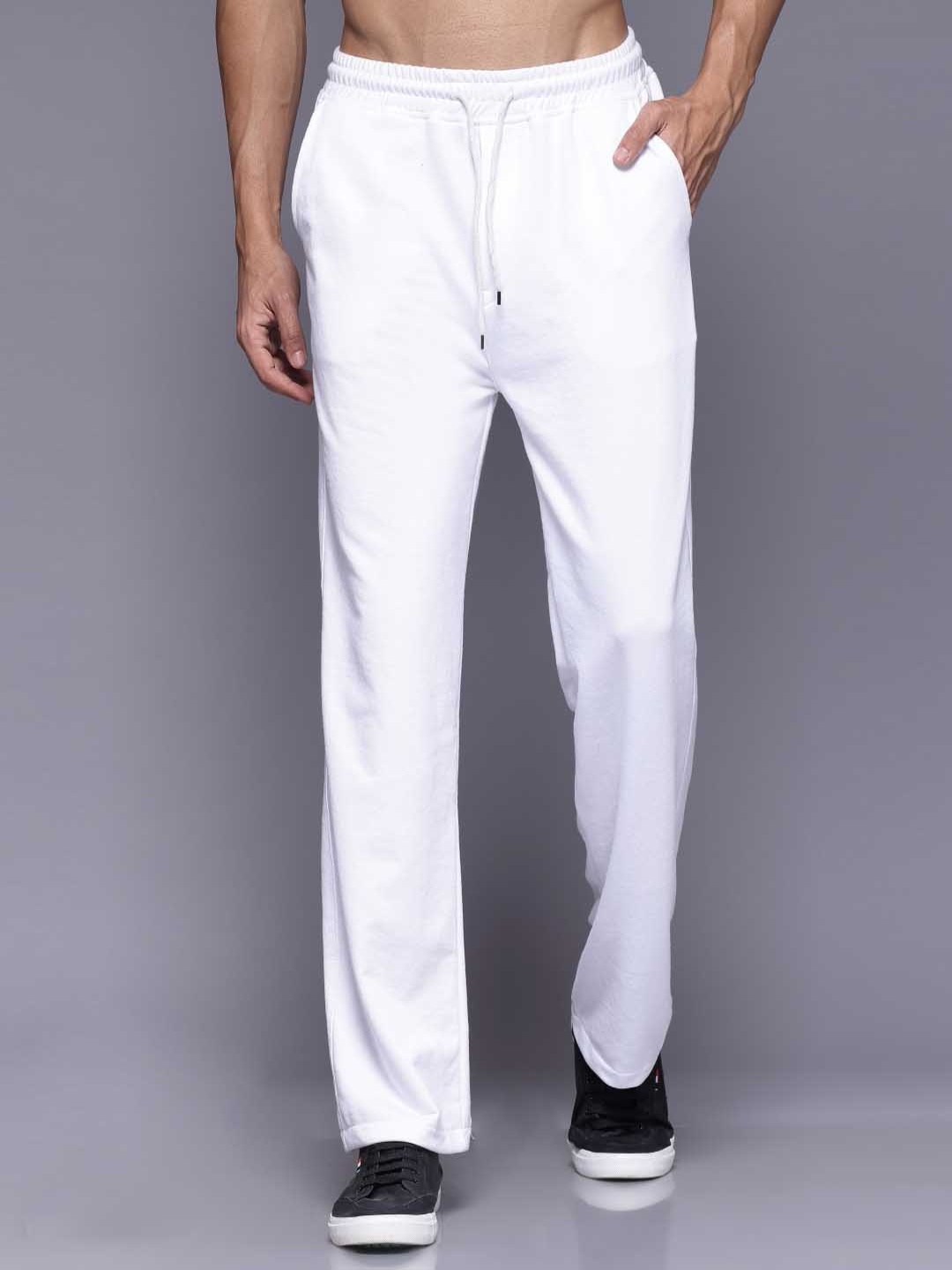 

FLYNOFF Men Straight Fit Track Pants, White