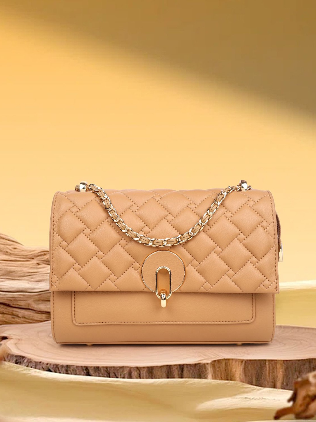 

MAGNOLIA PU Sling Bag with Quilted, Brown