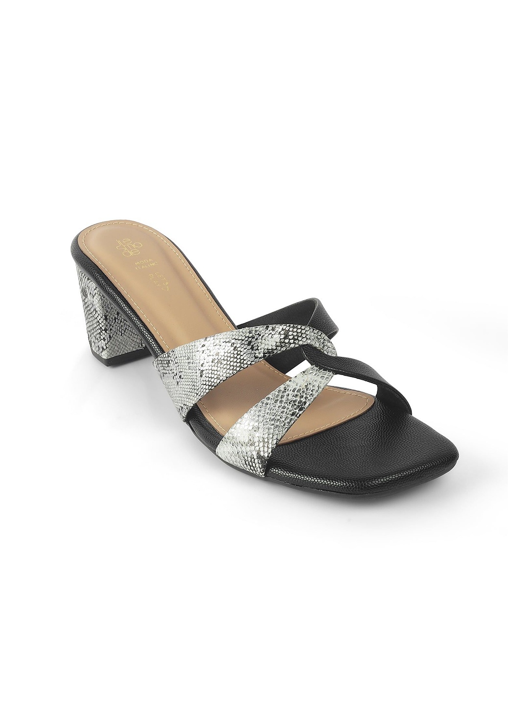 

Tresmode Women SNAFUN Open Toe Block Heel Sandals, Black