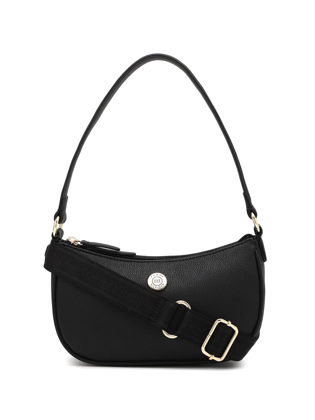 

Tommy Hilfiger PU Structured Sling Bag with Quilted, Black