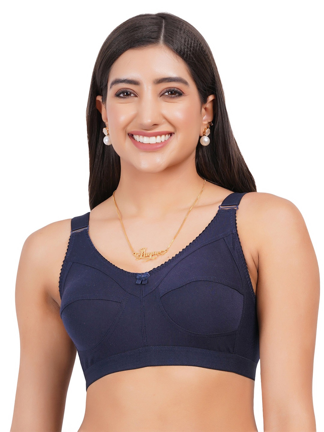 

Liigne Women Non-Wired Full Coverage T-shirt Bra, Navy blue