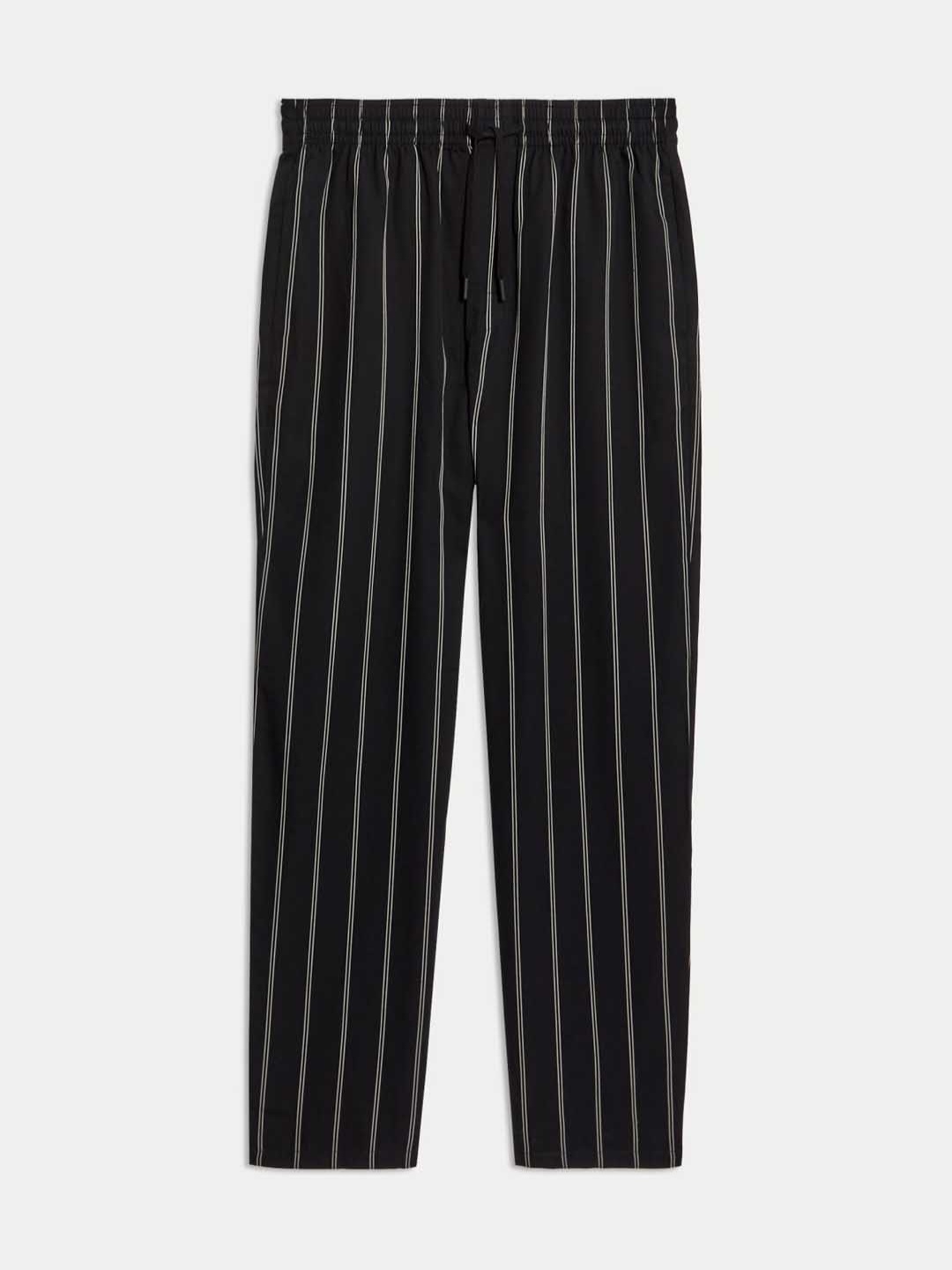 

Marks & Spencer Women Striped Mid Rise Lounge Pants, Black