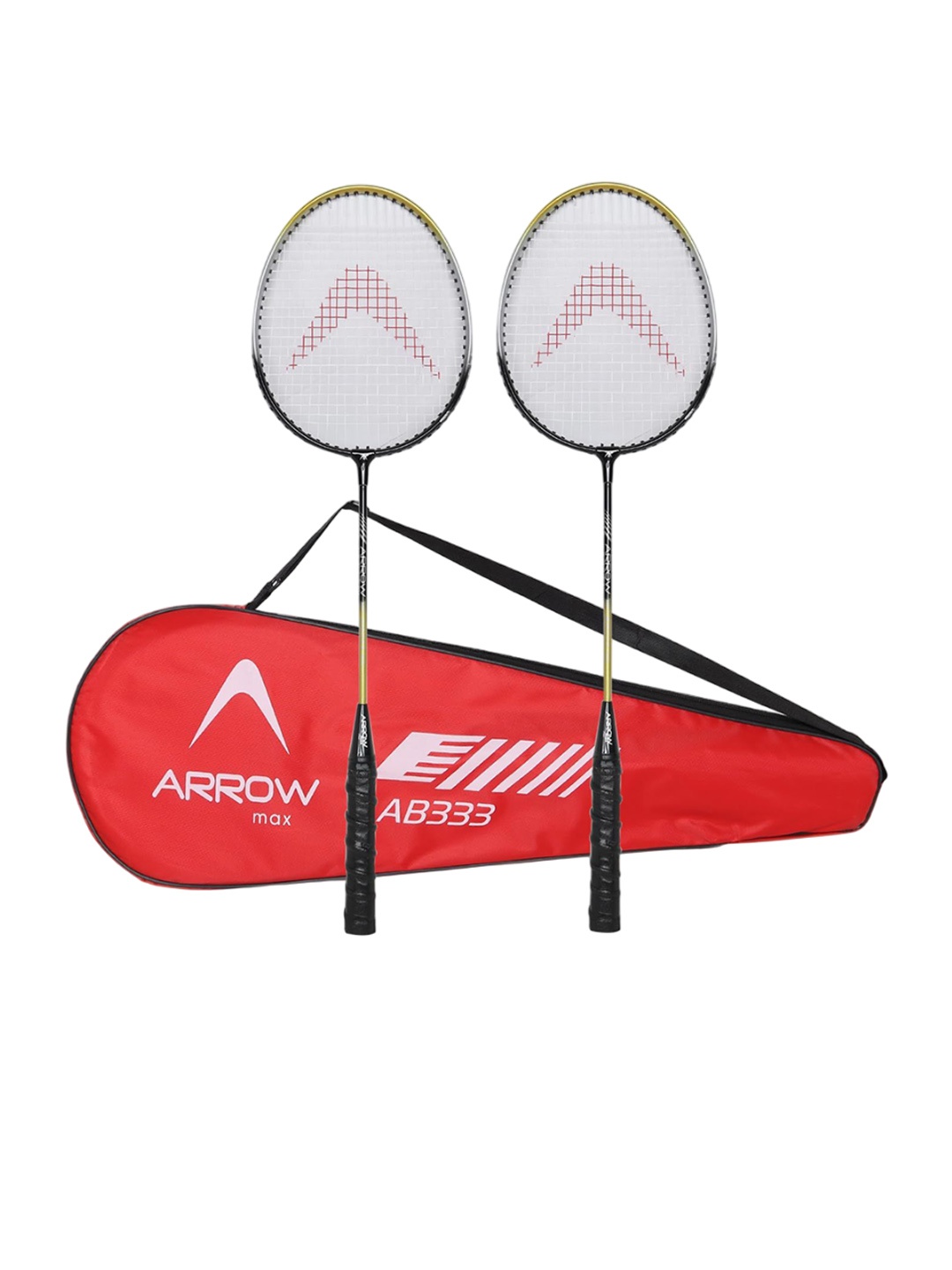 

ARROWMAX Lightweight Badminton Racquets with Carry Bag, Red