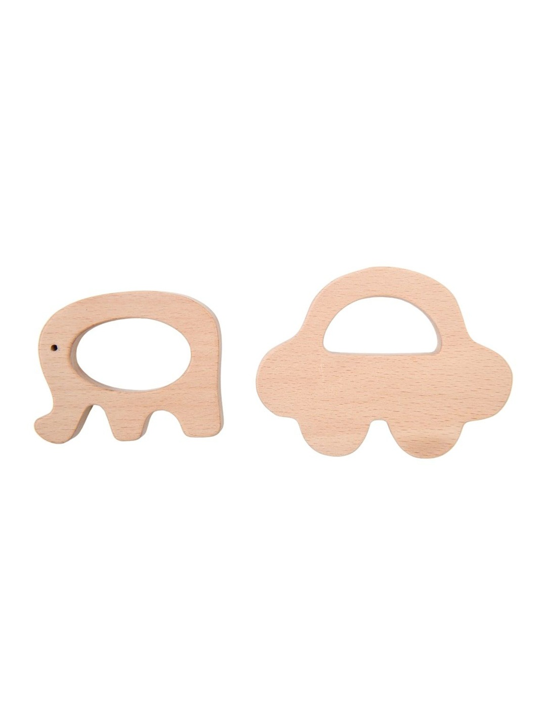 

Nesta Toys Kids Beech Wooden Car and Elephant Teether Set, Beige