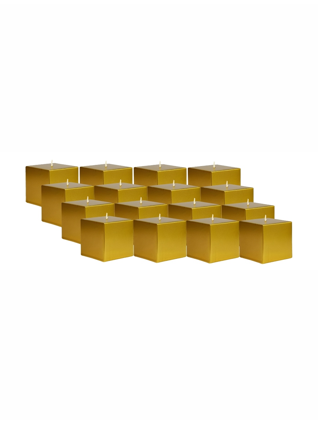 

atorakushon Gold16 Pieces Scented Squre Cube Pillar Candle, Gold