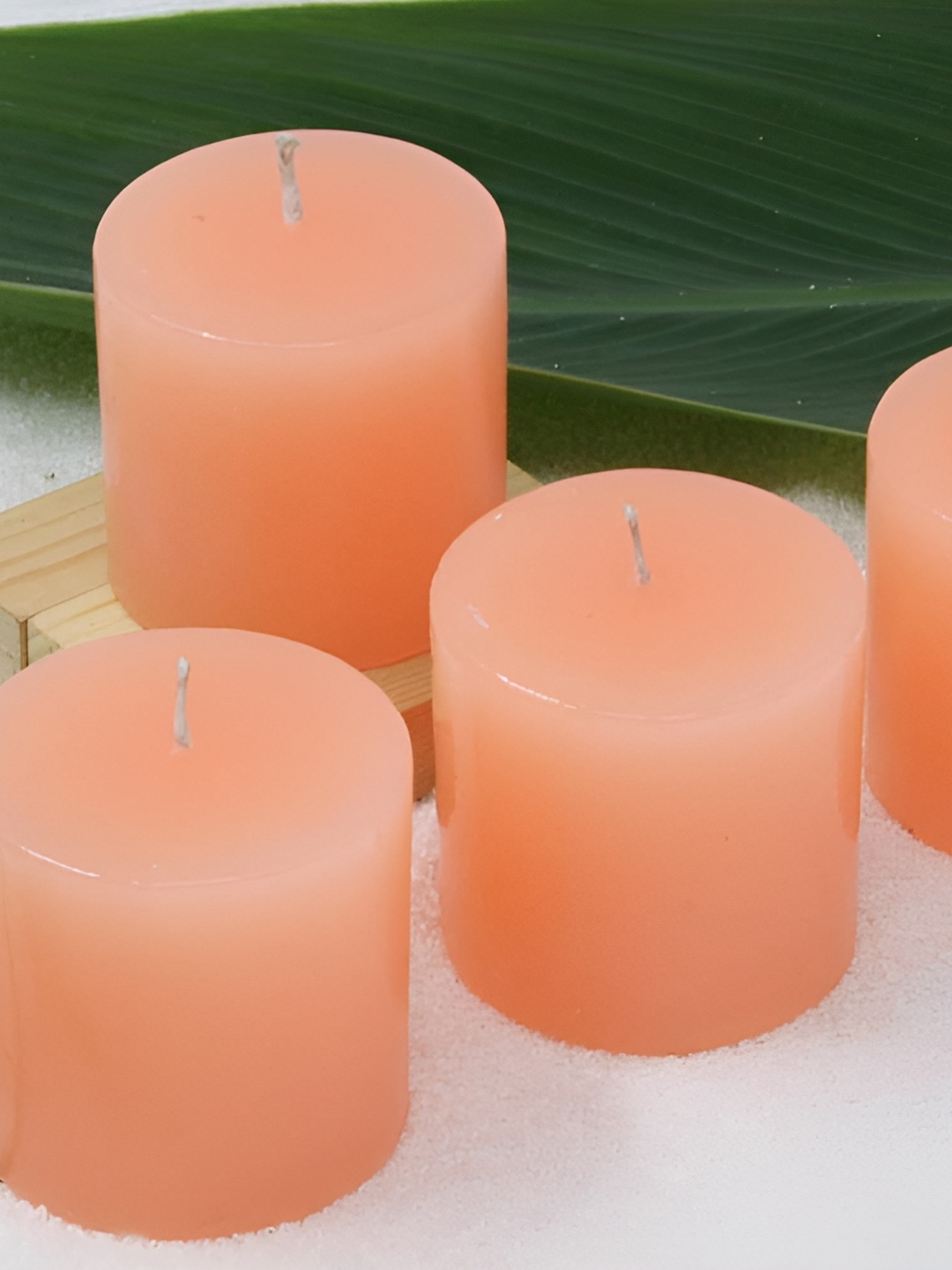 

atorakushon Peach-Coloured 4 pieces Scented Pillar Candle