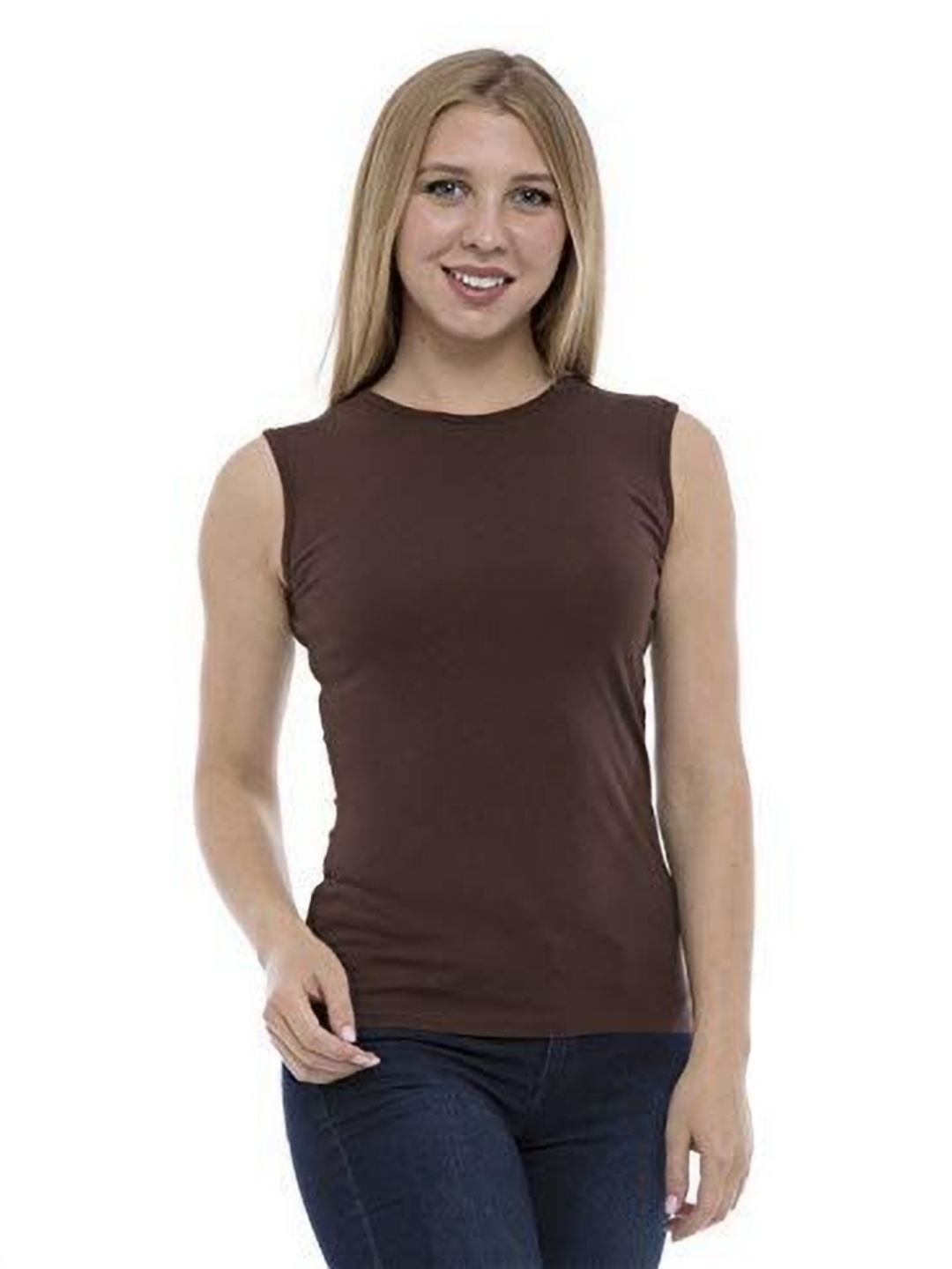 

NOTWILD Women Solid Round Neck Cotton T-shirt, Brown