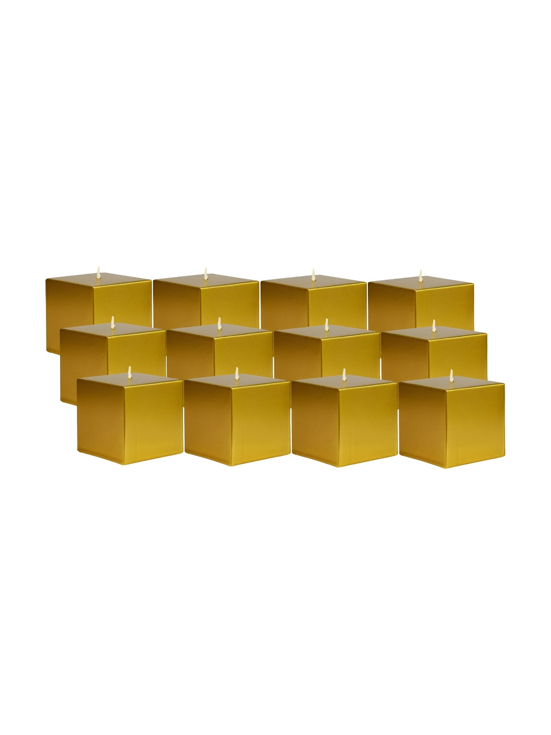 

atorakushon Gold12 Pieces Scented Squre Cube Pillar Candle, Gold